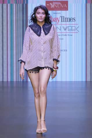 Sandhya Shah Cleora Wave Print Shirt With Shorts 