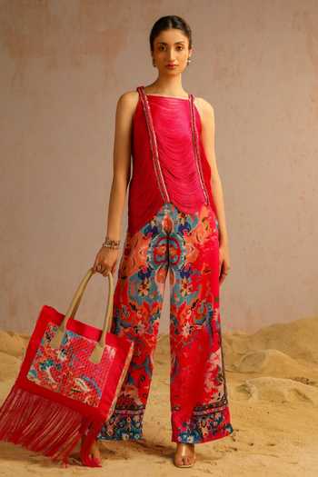 Aditi Gupta Zardosi Embroidered Top & Flared Pant Set 