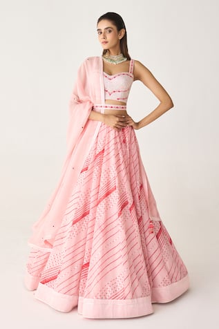 Shyam Narayan Prasad Leheriya Print Lehenga Set 