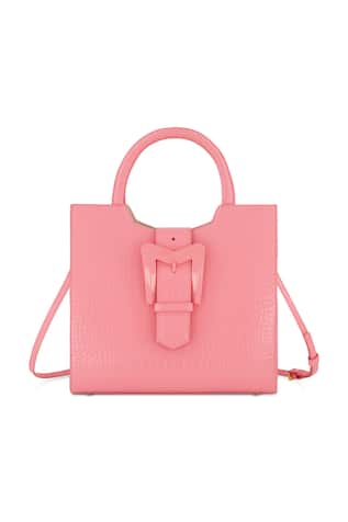 Leather Crocodile Textured Medium Tote Bag 