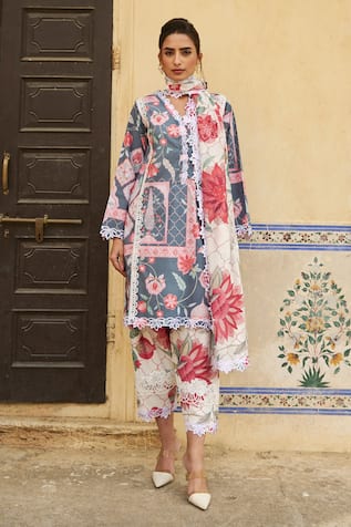 Sage Saga Floral Print Kurta Salwar Set 