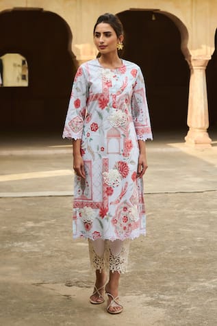 Sage Saga Mughal Print Straight Kurta 