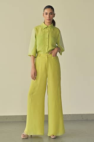 Somya Goyal Parallel Solid Flared Trouser 