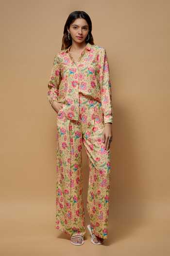 Krishna Padia Florence Print Shirt With Pant 