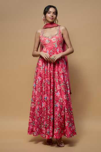 Krishna Padia Gulbahar Print Anarkali Set 