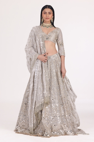 Abhinav Mishra Mirror Work Bridal Lehenga Set