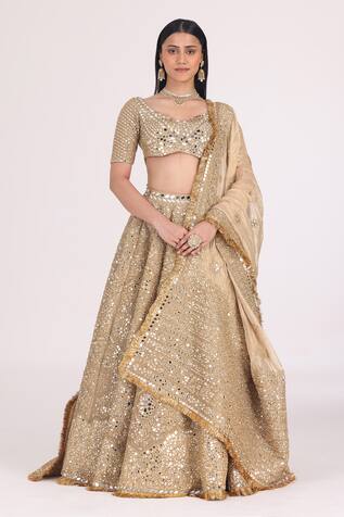 Abhinav Mishra Zari Embellished Bridal Lehenga Set 