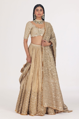 Abhinav Mishra Mirror Embellished Bridal Lehenga Set