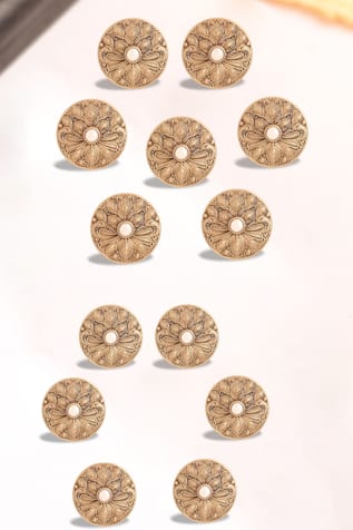 Cosa Nostraa Floral Carved Shimmer 13 Pcs Buttons 