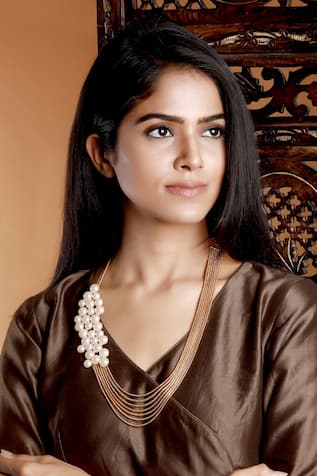 Modern Maharani Pearl Chain Necklace 