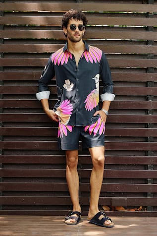 Nautanky Song Bird Printed Shirt With Shorts 