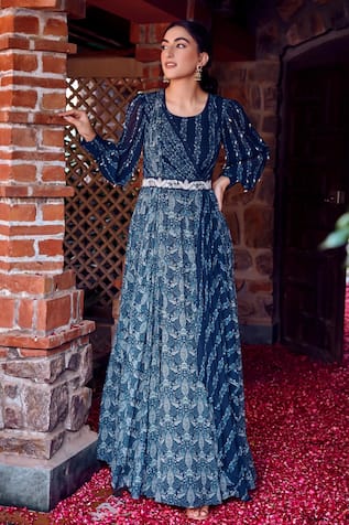 RITIKA VERMA Adiva Play Print Draped Anarkali 