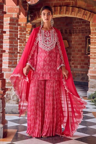 RITIKA VERMA Aalia Embroidered Kurta Gharara Set 