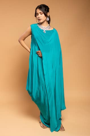 Ellemora fashions Solid Draped Cape Kaftan 