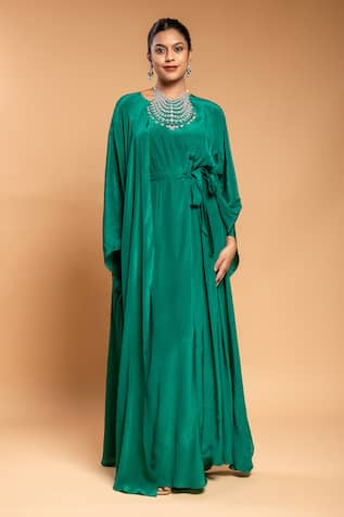 Ellemora fashions Solid Draped Rope Kaftan 