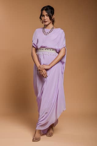 Ellemora fashions Boat Neck Solid Kaftan 