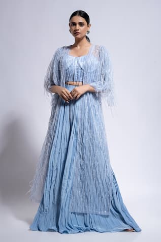 Ellemora Fashions Sequin Bead Embellished Shrug Palazzo Set 