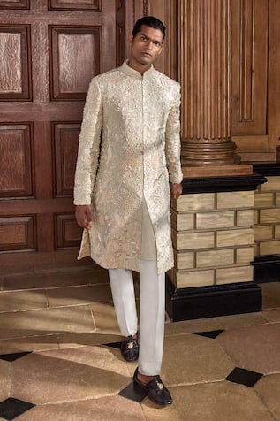 Seema Gujral Floral Embroidered Sherwani Set 