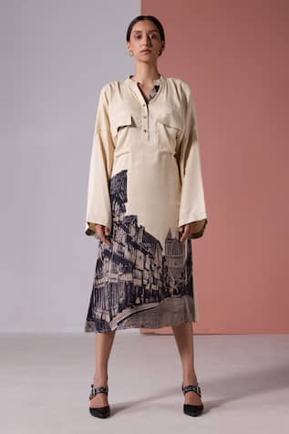 JYOTI SACHDEV IYER Paris Print Shirt Dress 
