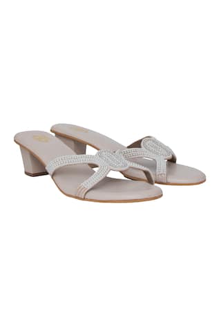 Pearl Embellished Block Heels 