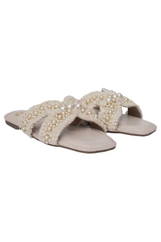 Chhavi Pearl Tassel Embellished Flats 