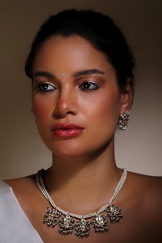 Ambrosia Kundan & Natural Stone Necklace Set 