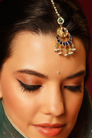 Stone Embellished Cutwork Maangtikka 