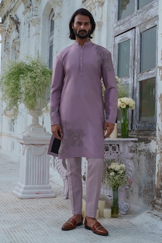 Amrit Dawani Blossom Embroidered Kurta With Trouser 