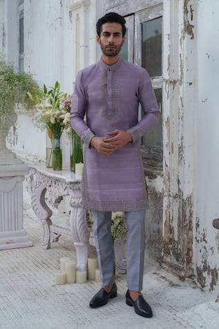 Amrit Dawani Fleur Embroidered Kurta With Trouser 