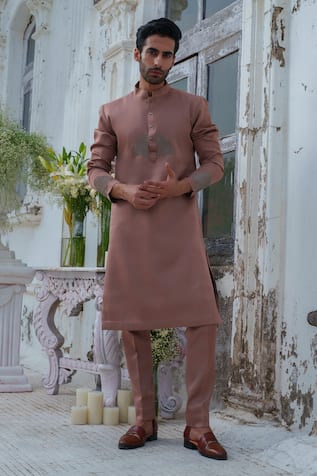 Amrit Dawani Bead Placement Embroidered Kurta Set 