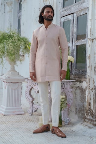 Amrit Dawani Chanderi Textured Pattern Kurta Set 