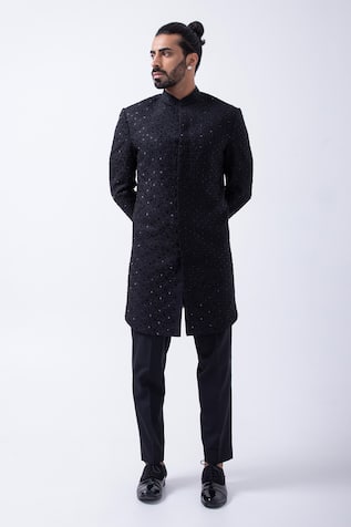 KAKA CALCUTTA Bead Embellished Sherwani With Pant 