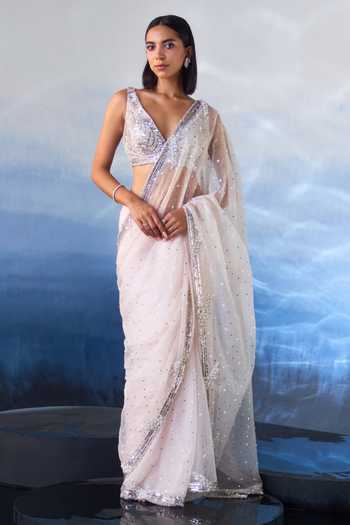 ANGAD SINGH Starry Affair Embroidered Saree Set 