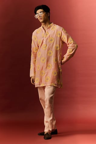 NAFS Floral Hand Embroidered Kurta & Pant Set 