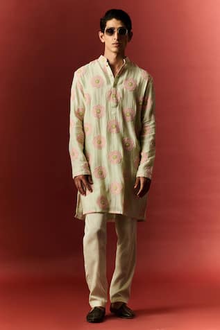 NAFS Floral Hand Embroidered Kurta With Pant 