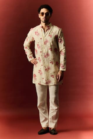 NAFS Thread Hand Embroidered Kurta With Pant 