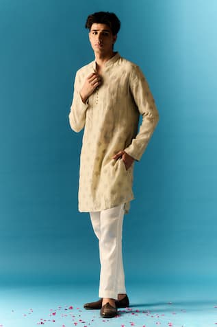 NAFS Zari Hand Embroidered Kurta With Pant 