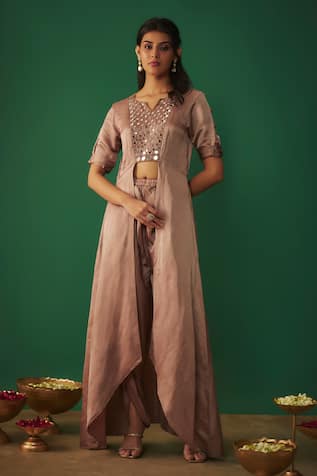 Mehak Murpana Mirror Work Kurta & Dhoti Pant Set 