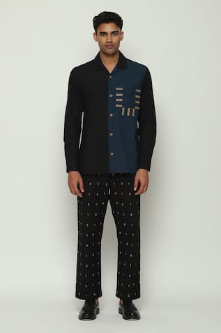 Abraham And Thakore Two Tone Shirt 