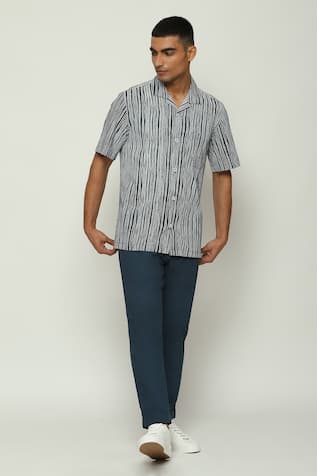 Half Sleeve Crewel Print Shirt 