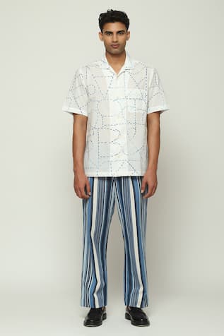 Abraham And Thakore Kantha Calligraphy Print Shirt 