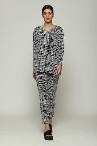 Abraham & Thakore Lattice Print Trouser 