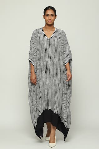 Abraham & Thakore Crewel Print Kaftan 