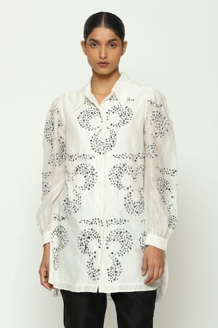 Abraham & Thakore Ottoman Turkish Clover Embellished Shirt 