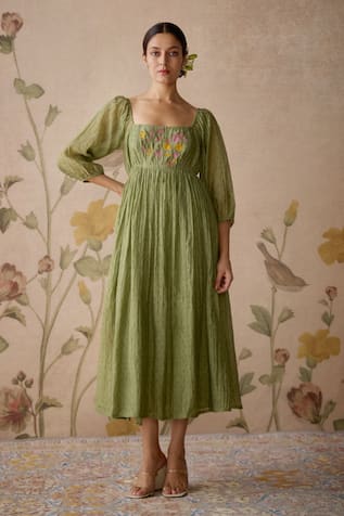 Kritika Dawar Floral Hand Embroidered Yoke Tunic 