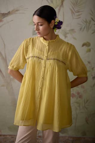 Kritika Dawar Short Pintucked Chanderi Tunic 