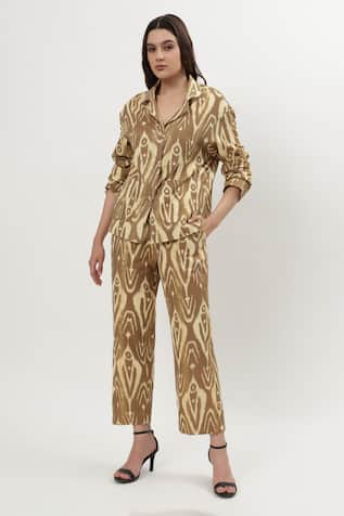 Musal Sheryl Ikat Print Shirt With Pant 