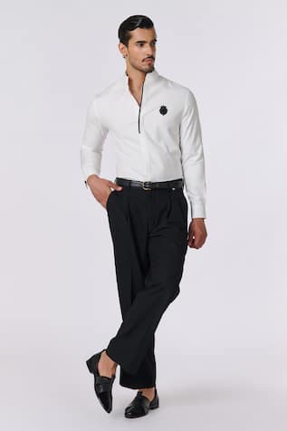 S&N by Shantnu Nikhil Crest Embellished Shirt 