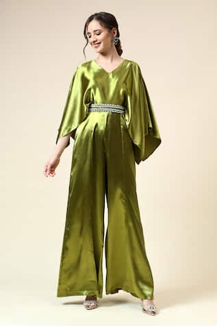 Aakaar Jumpsuit With Crystal Embellished Belt 