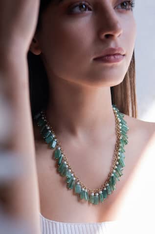 Agate Stone Embellished Necklace 